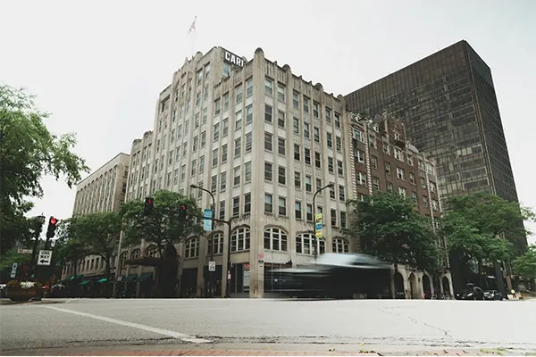 The Carlson Building on Church Street in downtown Evanston, home of Designer Smiles.
